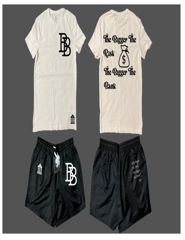 Black/White Short Shorts Set