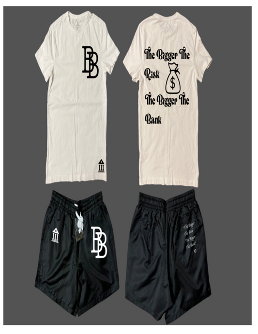 Black/White Short Shorts Set