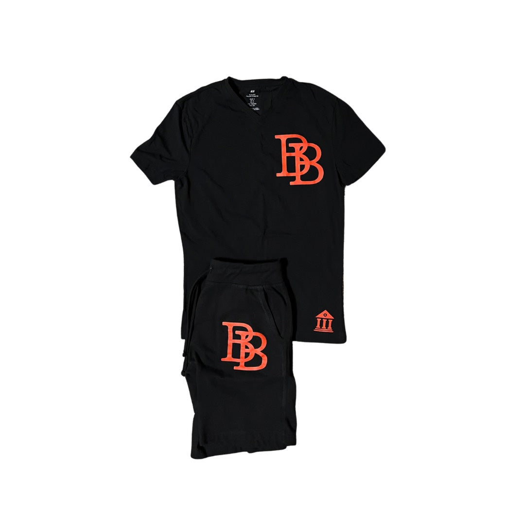 Black and Red Short Set